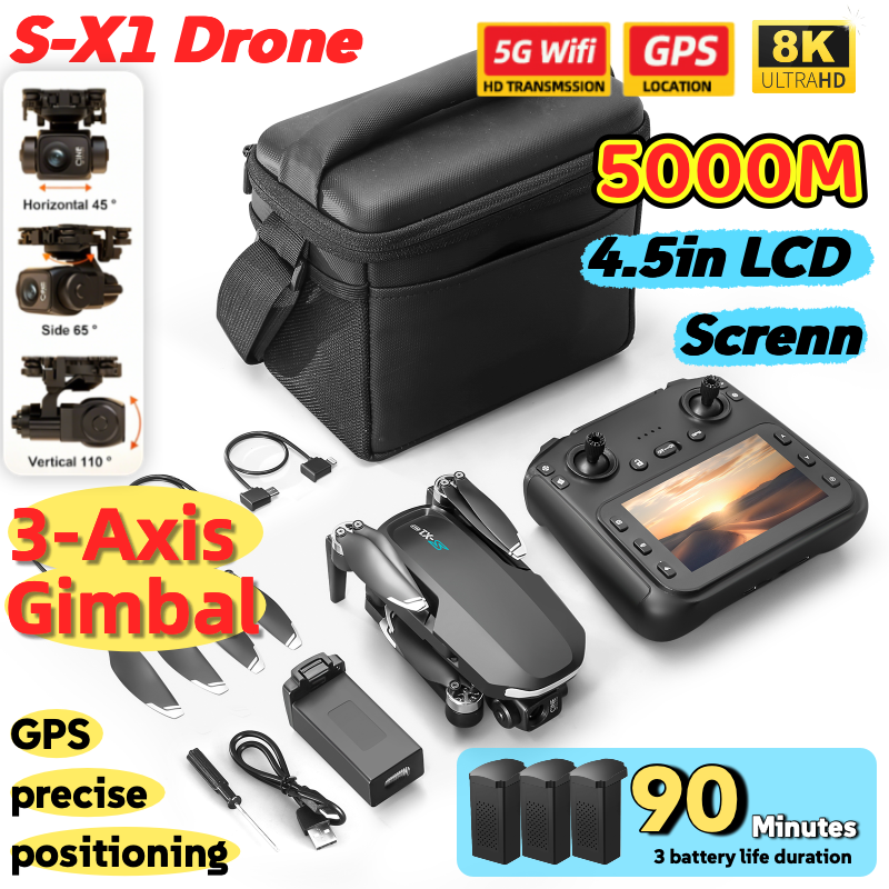 Drone Surveying - S-X1 MAX GPS Drone with 3-Axis