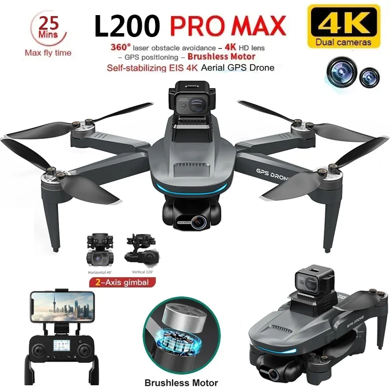L200 PRO MAX Drone 4K 2-Axis P - огляд і ціна Drone Lidar