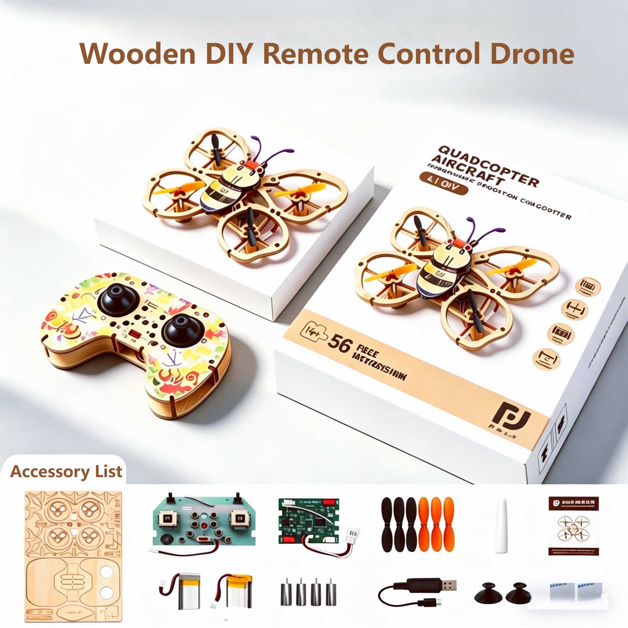 2026 New Wooden DIY Assembled  - огляд і ціна Drone Aerial Photography